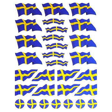 A4 Stickers - Sverige Flaggor