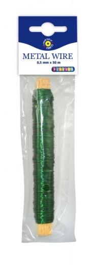 Ståltråd 0,5 mm 1 rulle 50 m Grön Metalltråd Spoltråd