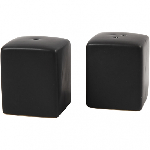 Salt- och pepparset H: 6 cm stl. 5x5 Svart set Kök Badrum