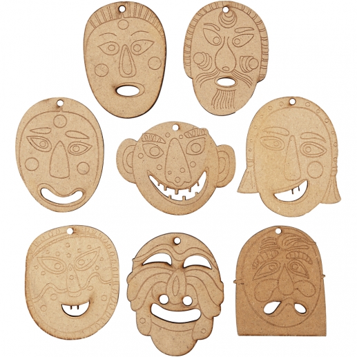 Masker i MDF 5,5-7 cm 24 st Dekorationsföremål