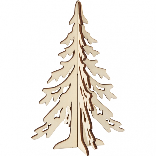 3D Julgran av Plywood Höjd: 20 cm Dekorationsföremål Julpyssel