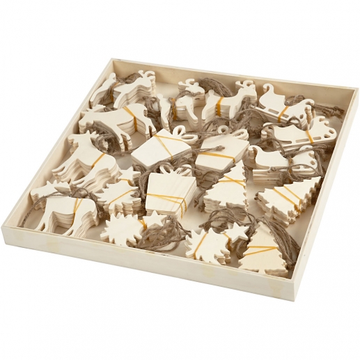 Julhängen stl. 7-9 cm Tjocklek 4 mm Plywood 90 st Hängande Julpyssel