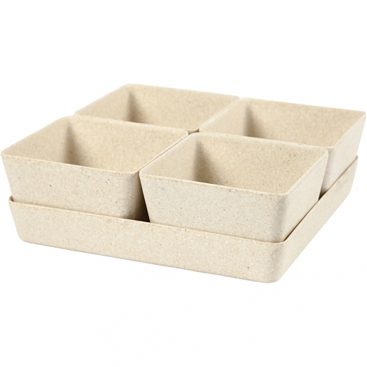 Krukor av Ekologisk Bambufibrer 19,5x8 cm Djup: 19,5 Kruka Vas Korg