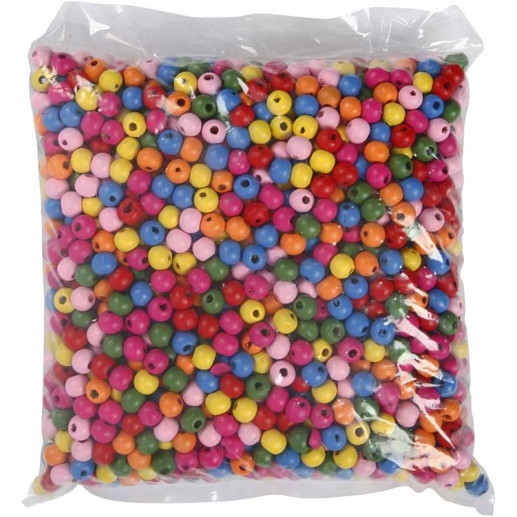 Träpärlor 10 mm 500 g ca 1500 st till scrapbooking, pyssel och hobby