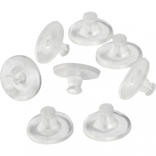 Gummi-lås till öronstickare dia. 10 mm Transparent par Göra egna örhängen