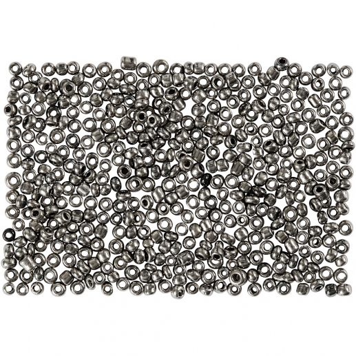 Seed Beads 1,7 mm Gråmetall 25 gram till scrapbooking, pyssel och hobby