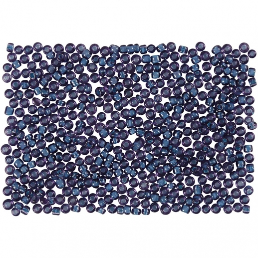 Seed Beads 1,7 mm Mörblå 25 gram pärlor, smyckestillverkning