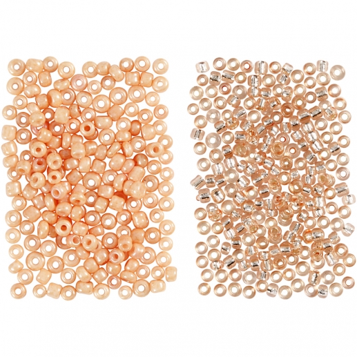 Seed Beads 1,7 mm Persika/ Ljus Persika 2x7 gram