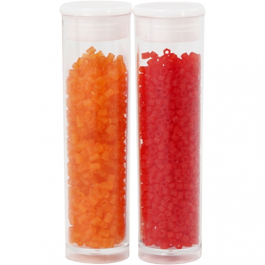 Seed Beads Orange & Röd 1,7 mm pärlor, smyckestillverkning