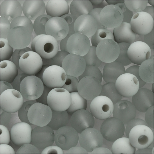 Akrylpärlor dia. 6 mm Ljusgrön 40g ca. 150 st