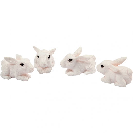 Djur i Miniatyr Söta Kaniner 18 mm 4 st Påskkyckling Påskhare