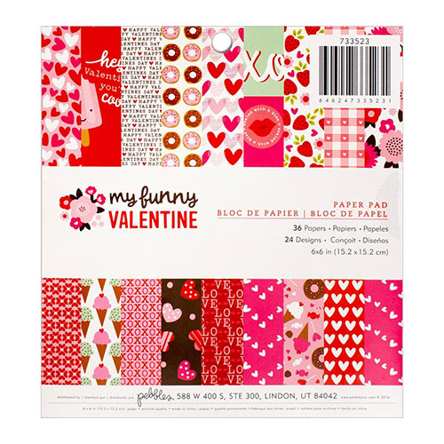 Paper Pad 6"x6" Pebbles My Funny Valentine Julpyssel