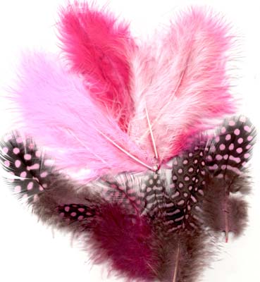 Fjädrar Marabou Mix Rosa Nyanser 18 st till scrapbooking, pyssel och hobby