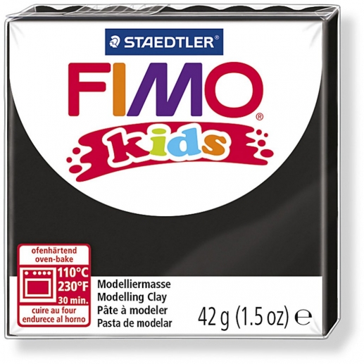 FIMO Kids Clay Svart 42 g Fimolera till scrapbooking, pyssel och hobby