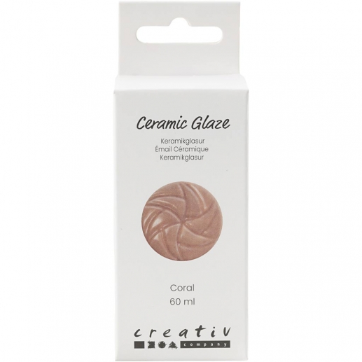 Flaska med coral keramikglasyr 60 ml, packshot.