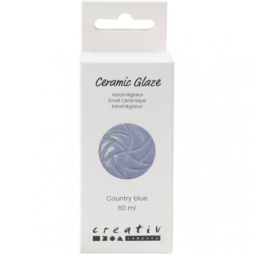 Flaska med country blue keramikglasyr 60 ml, packshot.