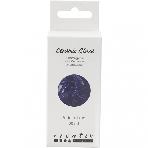 Flaska med federal blue keramikglasyr 60 ml, packshot.