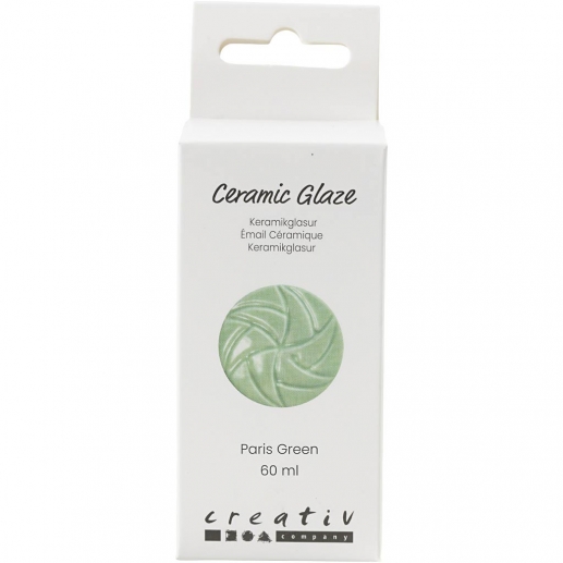 Flaska med paris green keramikglasyr 60 ml, packshot.