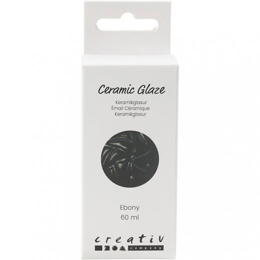 Flaska med ebony keramikglasyr 60 ml, packshot.