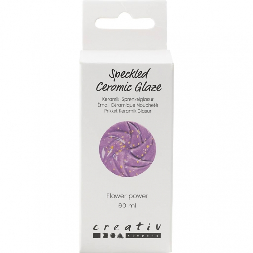 Flaska med flower power prickig keramikglasyr 60 ml, packshot.