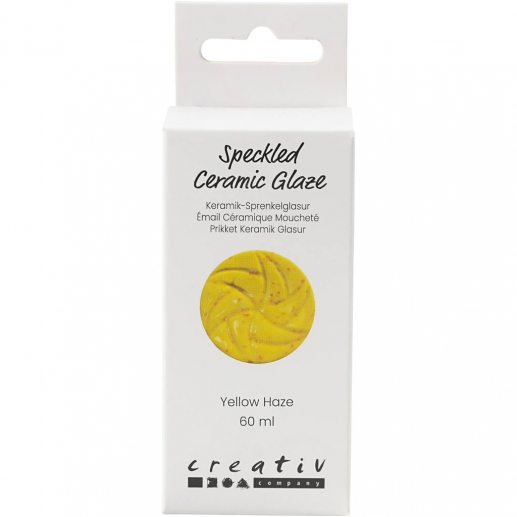 Flaska med yellow haze prickig keramikglasyr 60 ml, packshot.