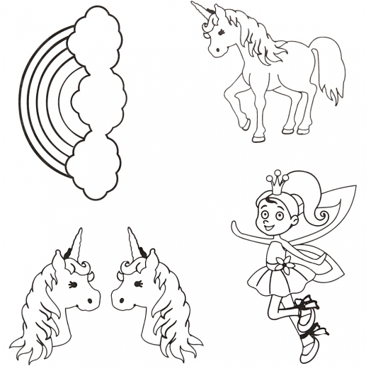 Krympplast med Enhörning 10,5 x 14,5 cm 4 ark