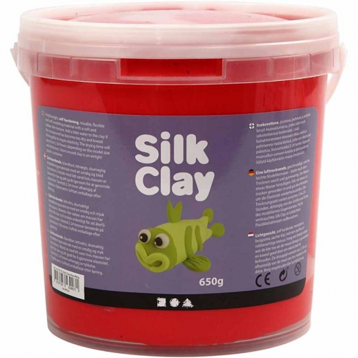 Silk Clay Röd 650 g Lera till scrapbooking, pyssel och hobby