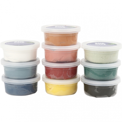 Silk Clay Dova Färger 10x40g Lera till scrapbooking, pyssel och hobby