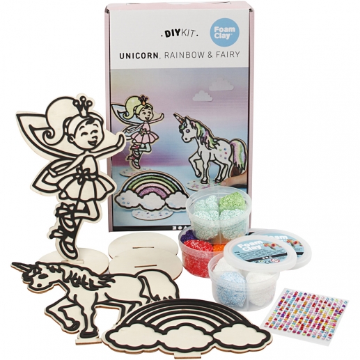 DIY kit Clay Enhörning till scrapbooking, pyssel och hobby