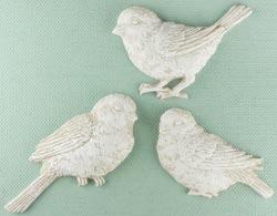 Shabby Chic Resin Small Sparrows Dekorationer DIY