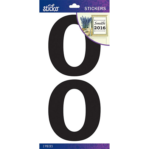 Stickers Sticko Siffra 0 Höjd: 9 cm Siffror Klistermärken