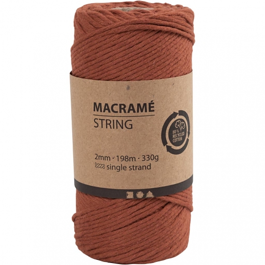 Makramégarn 2 mm - Bränd Orange - 198 m - 330 g