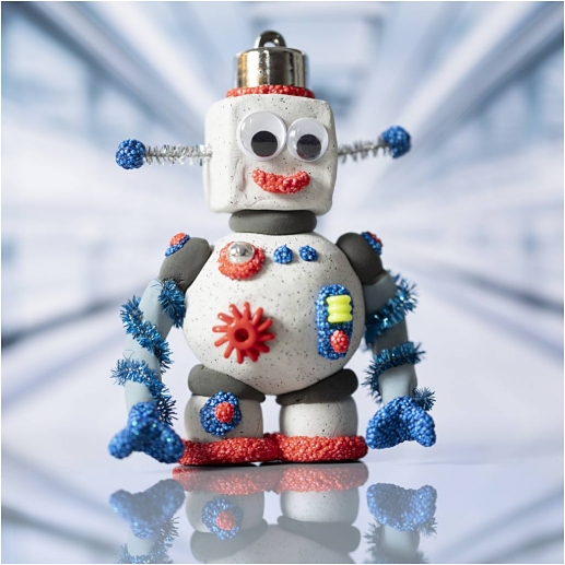 Mini DIY Pysselkit - Robot Av Silk Clay Lera