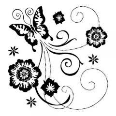 Clearstamps - Inkadinkado - Butterfly Scroll