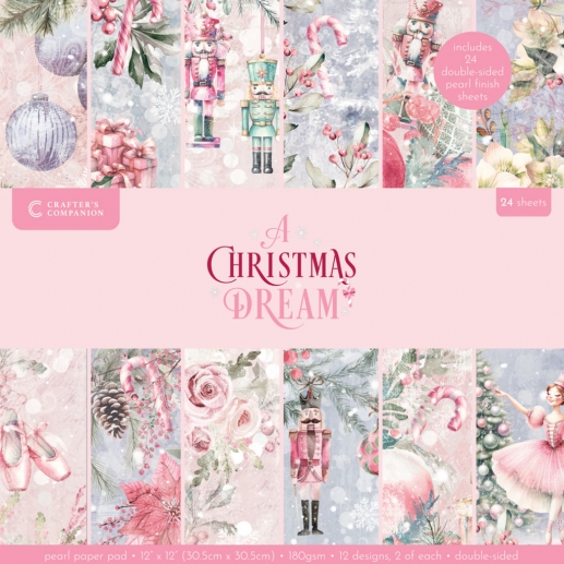 Paper Pad 12x12 - A Christmas Dream Pearl Paper - Crafters Companion