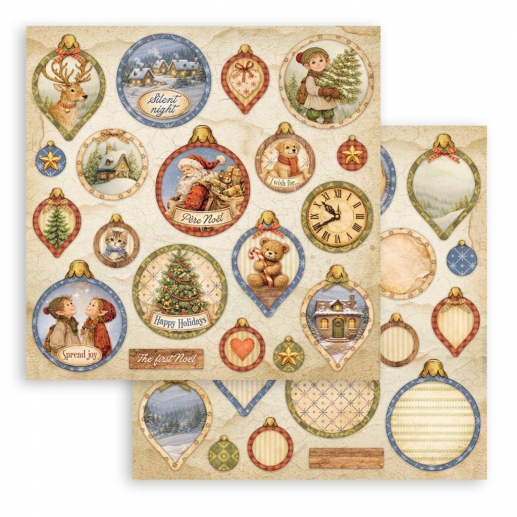 Papper Stamperia - Silent Night - Christmas Balls