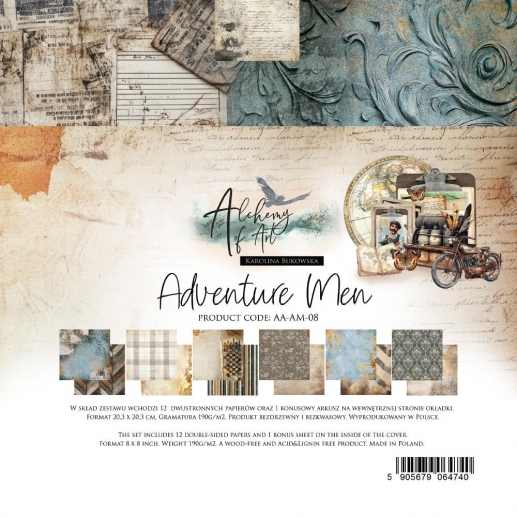 Paper Pad 12x12 - Alchemy of Art - Adventure Men - 6 ark