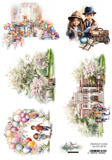 Decoupage Papper Alchemy of Art - Happy Time 01