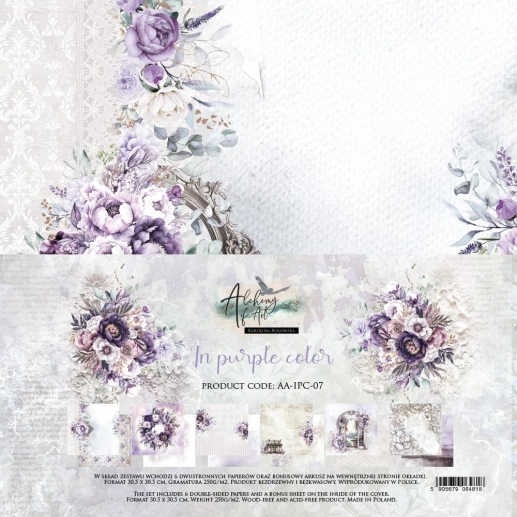 Scrapbooking Papper Paper Pad Alchemy of Art - In Purple Color Vintage