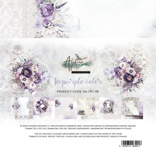 Scrapbooking Papper Paper Pad Alchemy of Art - In Purple Color Vintage