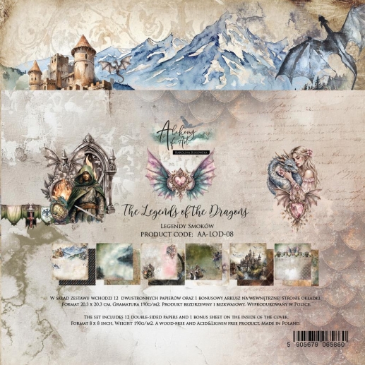 Scrapbooking Paper Pad Alchemy of Art - The Legends Of The Dragons