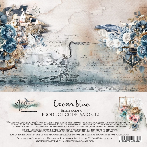 Paper Pad Scrapbooking Papper Alchemy of Art - Ocean Blue