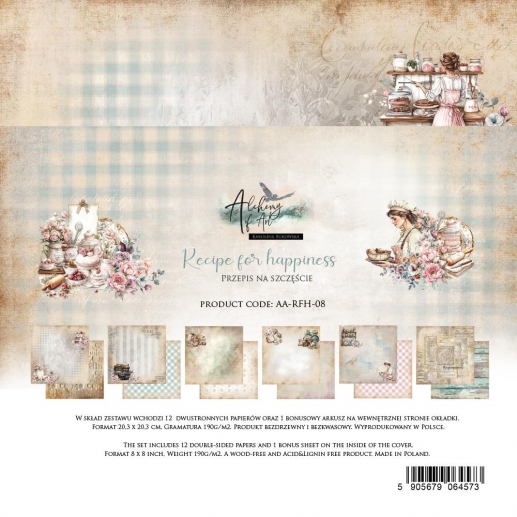 Scrapbooking Papper Kök Kitchen Paper Pad Alchemy of Art Recipe For Happiness