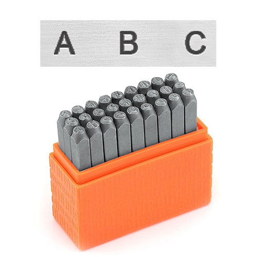 Prägelstämplar 3 mm Stora bokstäver Raka 27 st