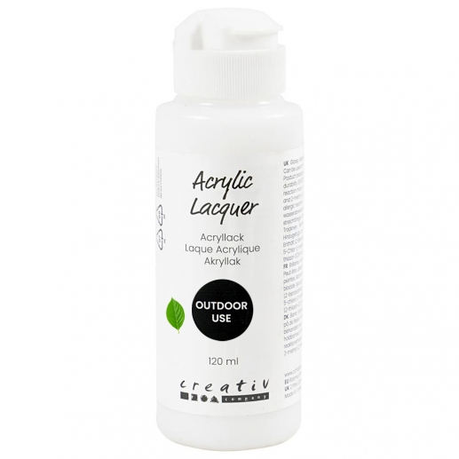 Akryllack Väderbeständig, Blank, 120 ml, Outdoor, Vattenavvisande