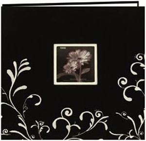 Album 12x12 Pioneer Scroll Embroidery Fabric Black White Postbound 12 Tum