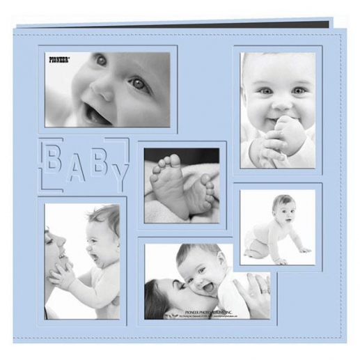 Album 12”x12” Pioneer - Sewn Embossed Collage Frame - Baby Boy