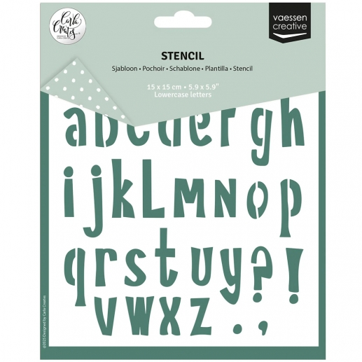 Schablon Vaessen - Lowercase Letters - 15x15 cm