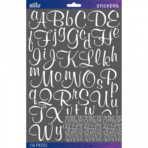 Alfabet Stickers Sticko - White Mural Script