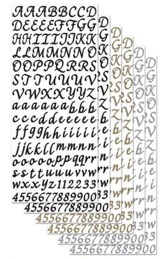 Alfabet Stickers 6 ark, 3 Färger Sticko Letters and Numbers 840 st Siffror Klistermärken
